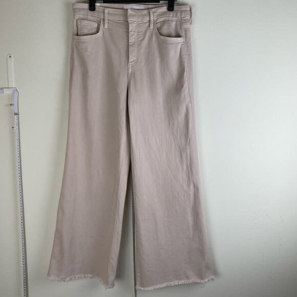 Frank & Eileen Galway Wide Leg Jeans Size 28 Sand Beige Italian Twill - Picture 7 of 15